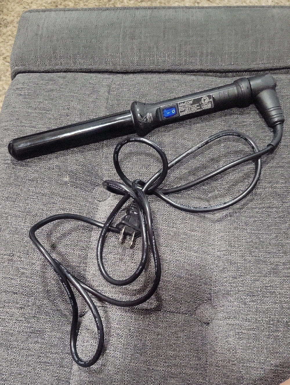 NuMe Black Ceramic Curling Wand - 1" Barrel